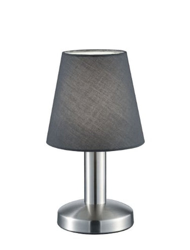 Trio Leuchten Tischleuchte Mats 599600142, Metall Nickel matt, Stoffschirm schwarz, exkl. 1x E14, 4-fach Touch im Sale